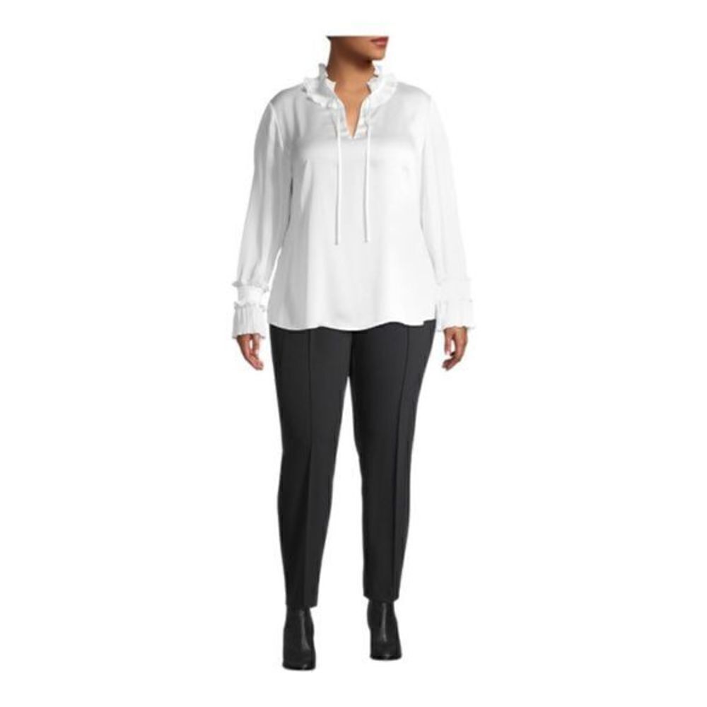 LAFAYETTE 148 New York Roan Ruffle Trim Blouse size medium NWT